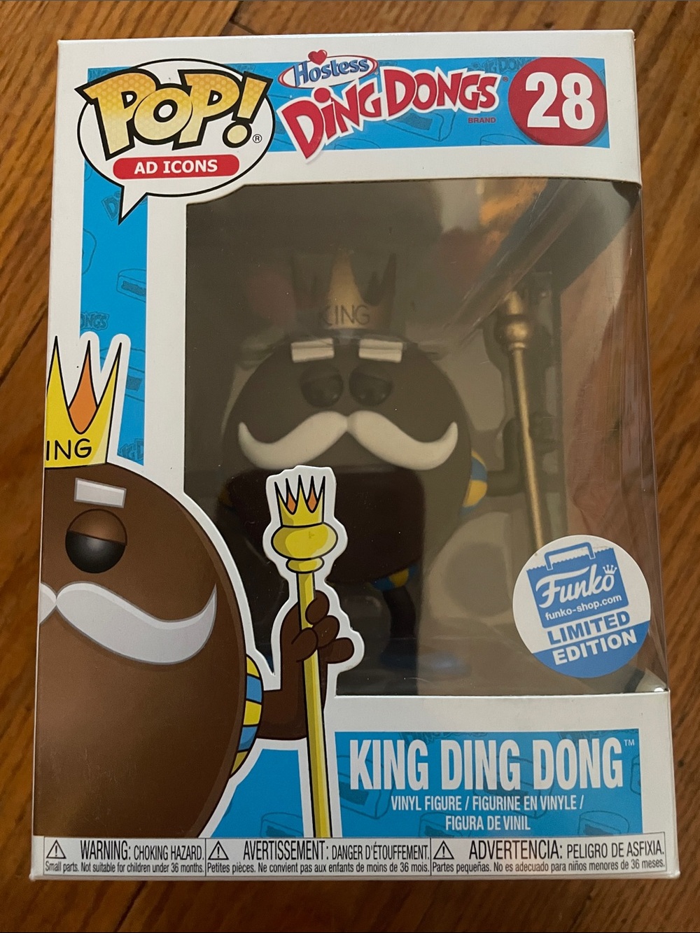Funko King Ding Dong Brown Vinyl Figure with White Mustache and Gold Crown